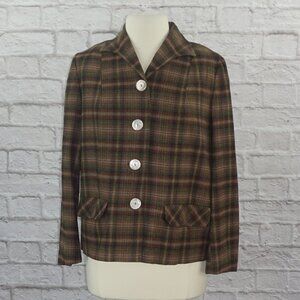 Vintage 50s Pendleton Wool Tartan Plaid 49ers Jacket